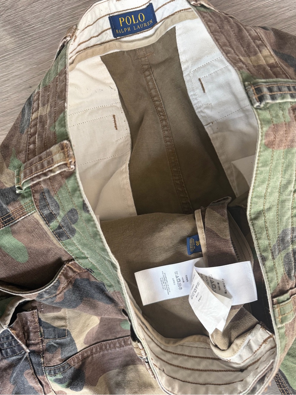 Men's Camo Cargo Shorts - Woodland Green - Picture 2 of 2
